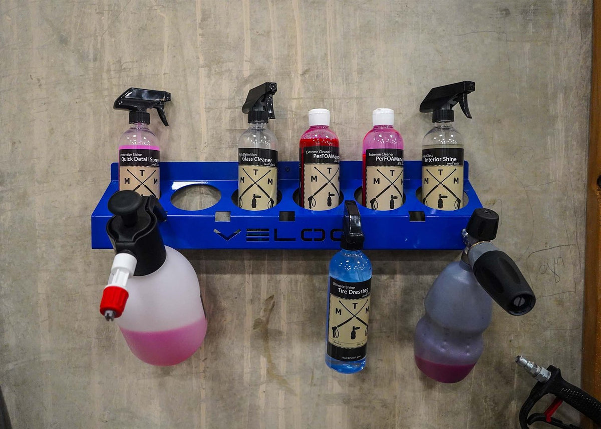 Wall Mounted Garage Car Wash Tool Rack Spray Bottles Storage